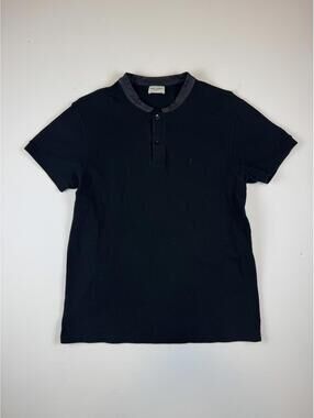 Saint Laurent 2014 Leather Mandarin Collar Polo